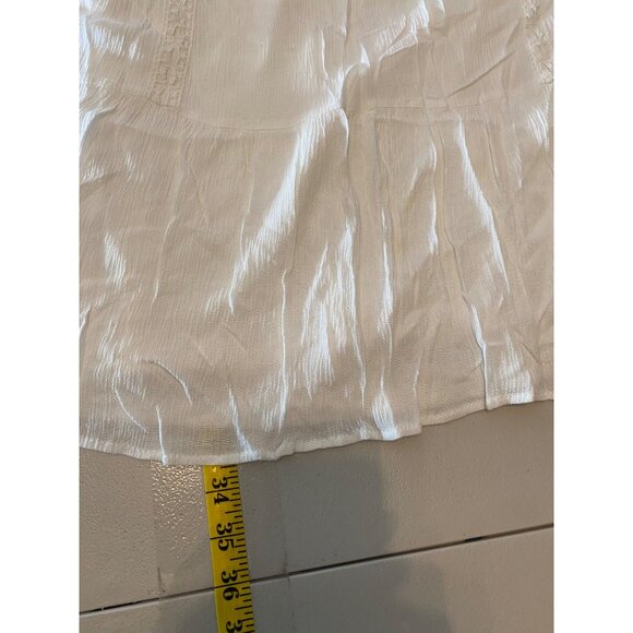 Xhilaration Womens Boho Embroidered White Tunic Dress Top Long Sleeve Medium - Picture 5 of 9